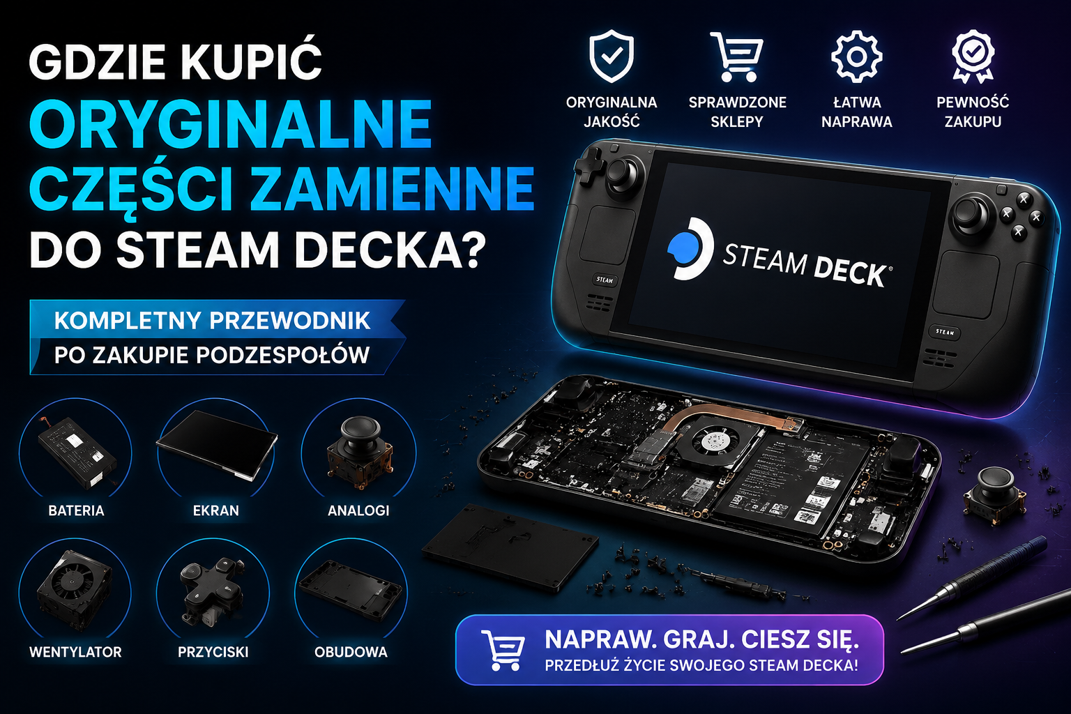 Gdzie kupić oryginalne części zamienne do Steam Decka? Kompletny przewodnik po zakupie podzespołów